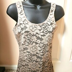 BKE Floral Lace Ombre Tank Top